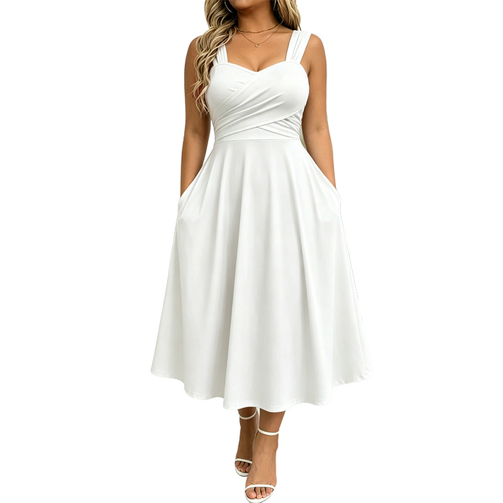 Katjaa - Rochie Elegantă Fără Mâneci, Cu Buzunare