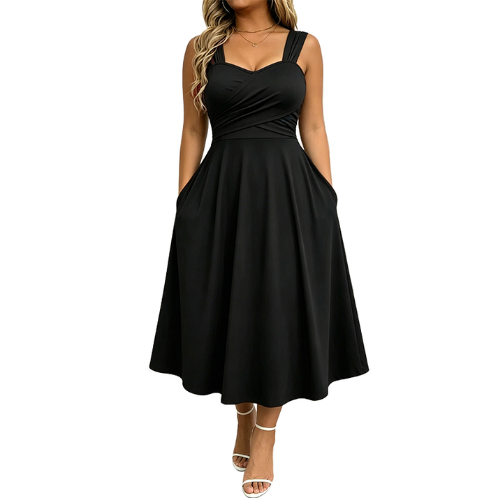 Katjaa - Rochie Elegantă Fără Mâneci, Cu Buzunare