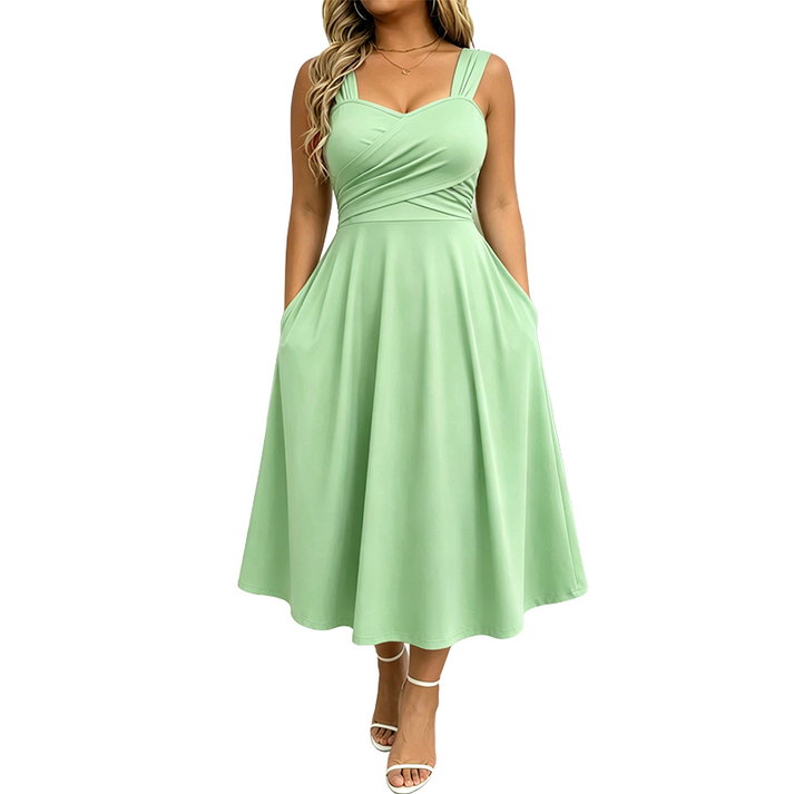 Katjaa - Rochie Elegantă Fără Mâneci, Cu Buzunare