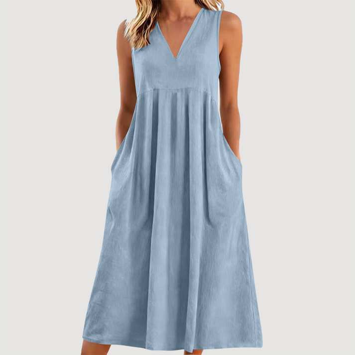 Milanie – Rochie Midi Fără Mâneci