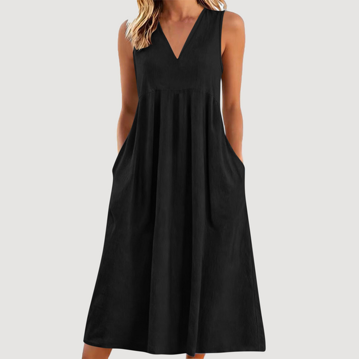 Milanie – Rochie Midi Fără Mâneci
