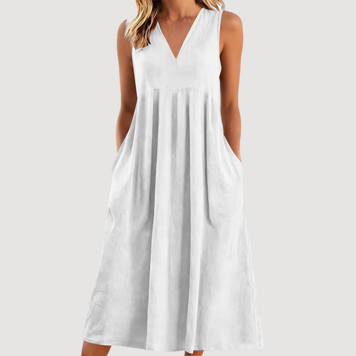 Milanie – Rochie Midi Fără Mâneci