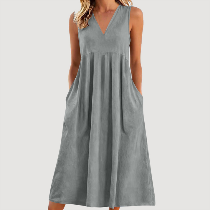 Milanie – Rochie Midi Fără Mâneci