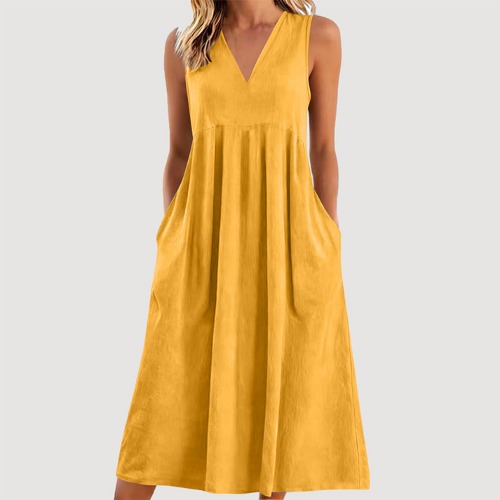 Milanie – Rochie Midi Fără Mâneci
