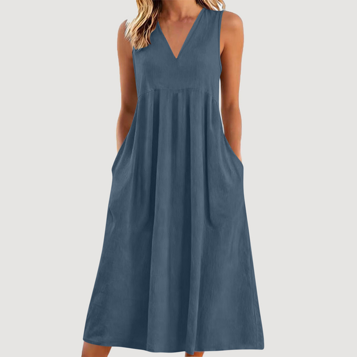 Milanie – Rochie Midi Fără Mâneci