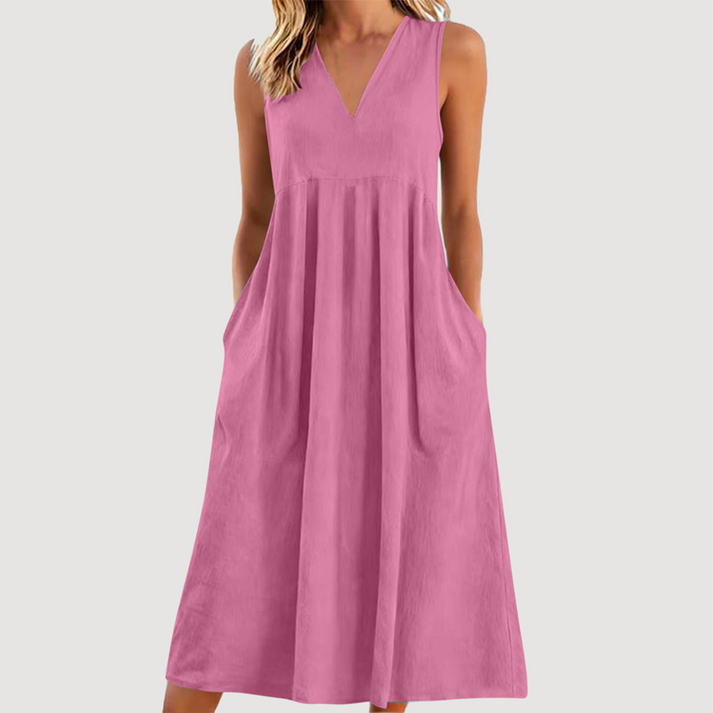 Milanie – Rochie Midi Fără Mâneci