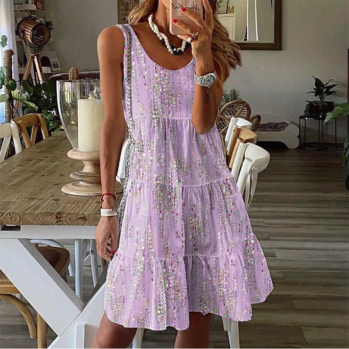 Jada - Rochie MIDI Fără Mâneci Cu Guler Rotund