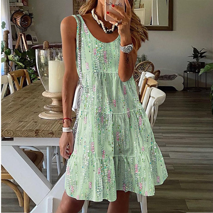 Jada - Rochie MIDI Fără Mâneci Cu Guler Rotund