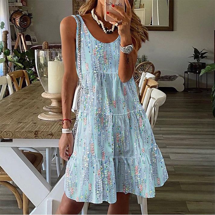 Jada - Rochie MIDI Fără Mâneci Cu Guler Rotund