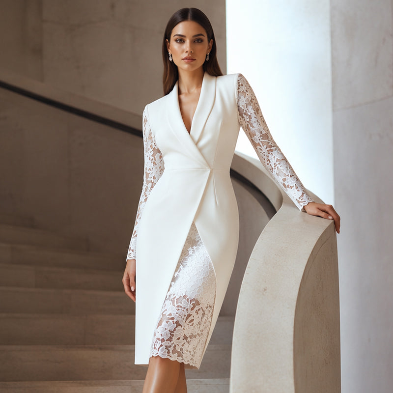 Wenina – Rochie Mulată Cu Mâneci Din Dantelă