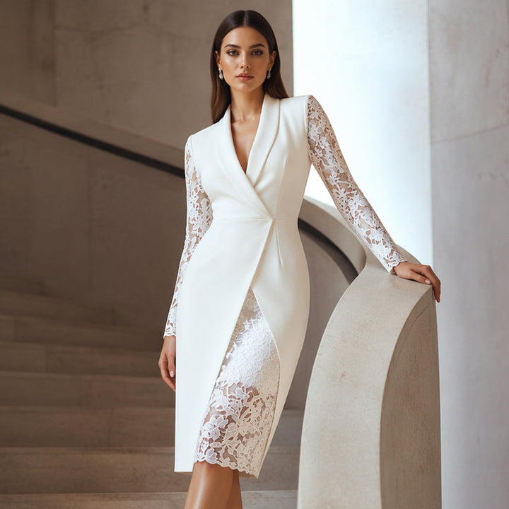 Wenina – Rochie Mulată Cu Mâneci Din Dantelă