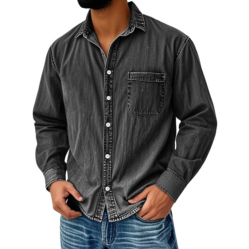 Brindan – Cămașă Din Denim cu Mâneci Lungi și Nasturi