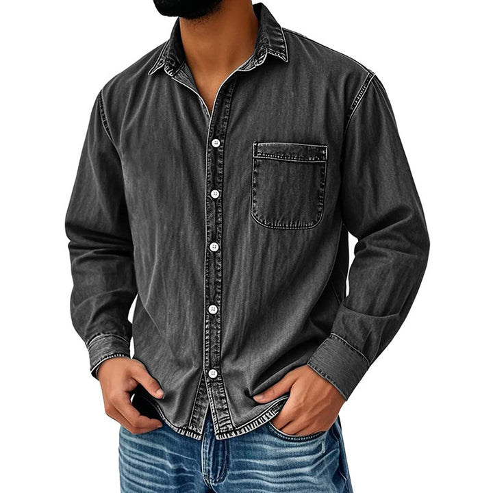 Brindan – Cămașă Din Denim cu Mâneci Lungi și Nasturi