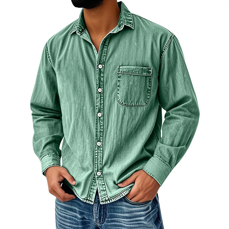Brindan – Cămașă Din Denim cu Mâneci Lungi și Nasturi