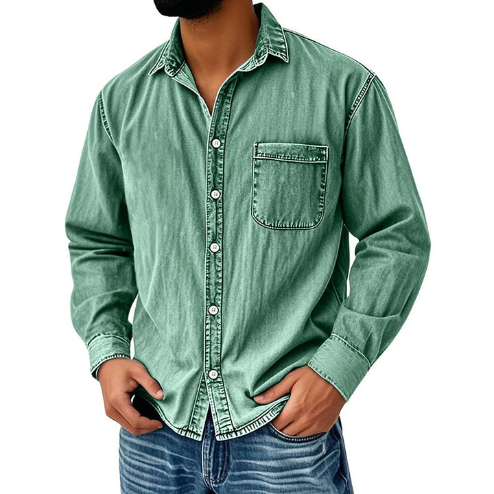 Brindan – Cămașă Din Denim cu Mâneci Lungi și Nasturi