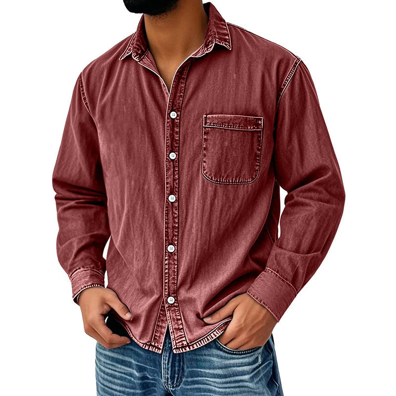 Brindan – Cămașă Din Denim cu Mâneci Lungi și Nasturi