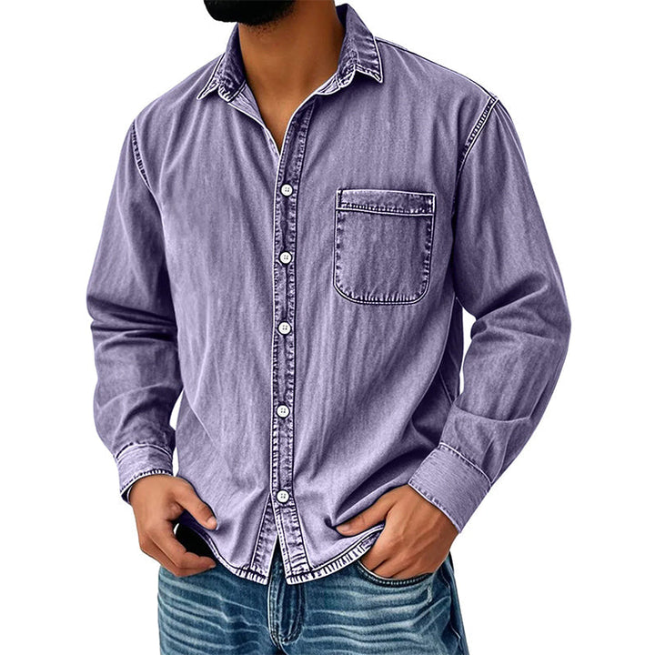 Brindan – Cămașă Din Denim cu Mâneci Lungi și Nasturi