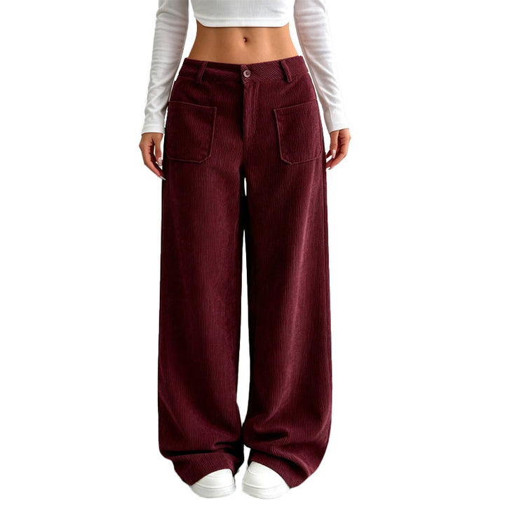 Jina – Pantaloni cu croi larg și buzunare în față