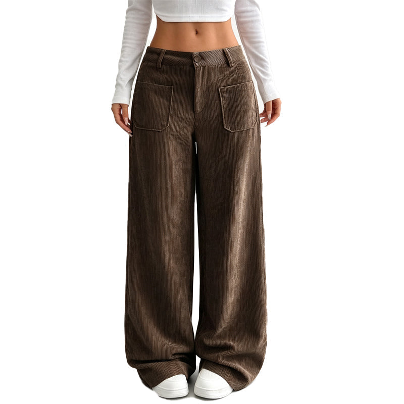 Jina – Pantaloni cu croi larg și buzunare în față
