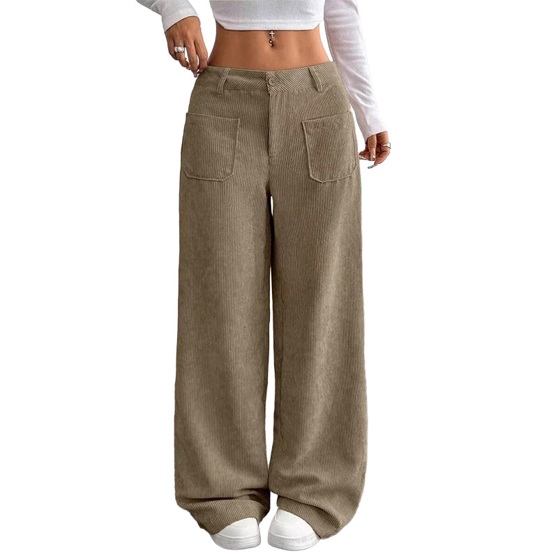 Jina – Pantaloni cu croi larg și buzunare în față