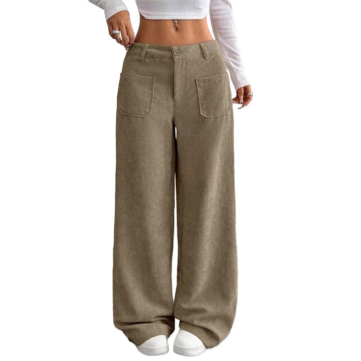 Jina – Pantaloni cu croi larg și buzunare în față