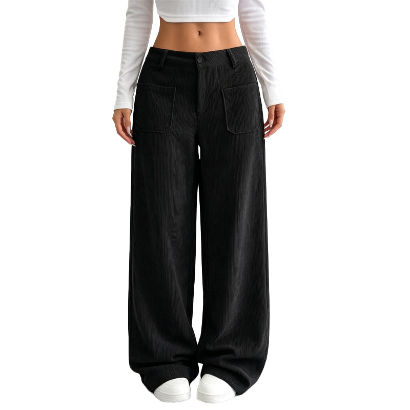 Jina – Pantaloni cu croi larg și buzunare în față