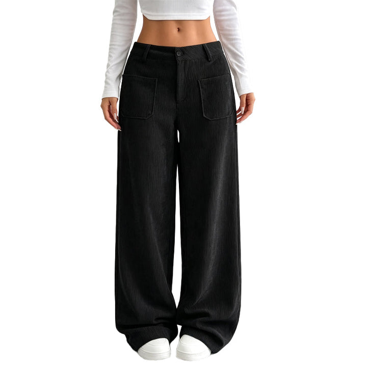 Jina – Pantaloni cu croi larg și buzunare în față