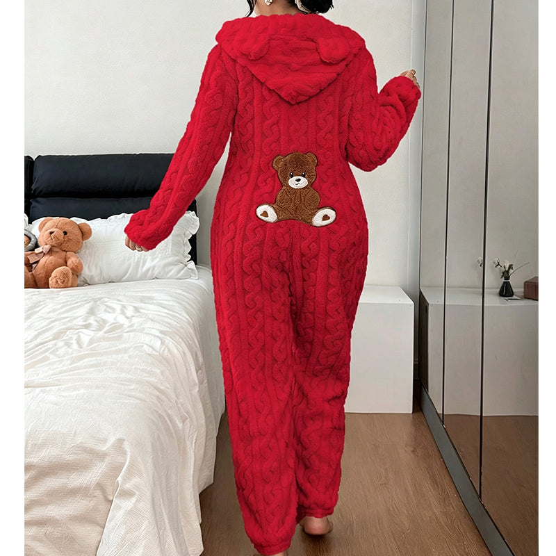 Selia - Salopetă Cu Glugă, Tricotată În Stil „Cable Knit”, Care Oferă Căldură