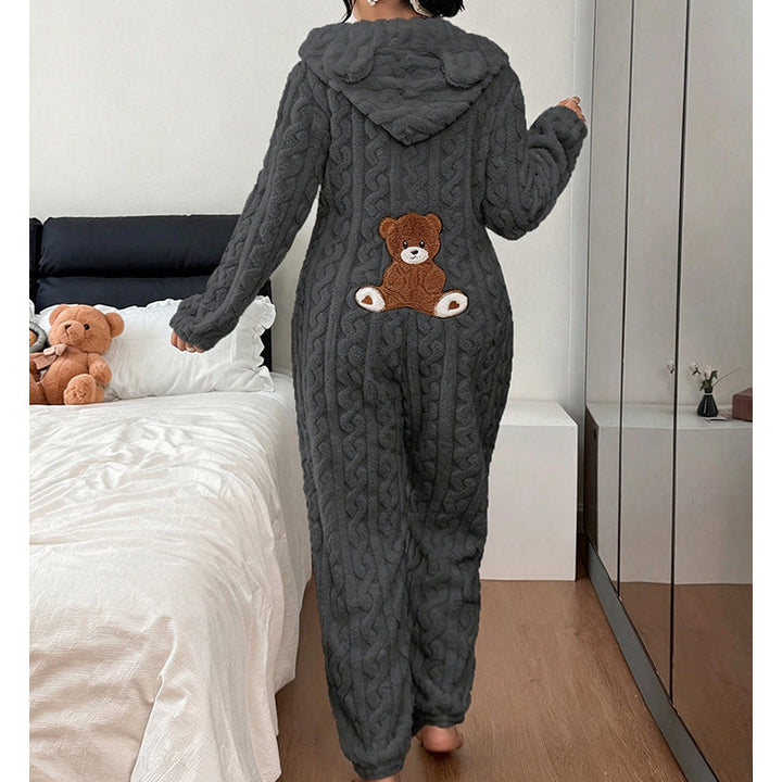 Selia - Salopetă Cu Glugă, Tricotată În Stil „Cable Knit”, Care Oferă Căldură