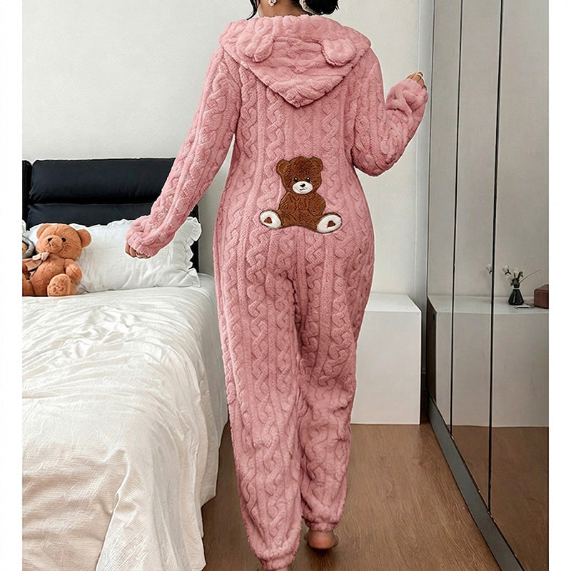Selia - Salopetă Cu Glugă, Tricotată În Stil „Cable Knit”, Care Oferă Căldură