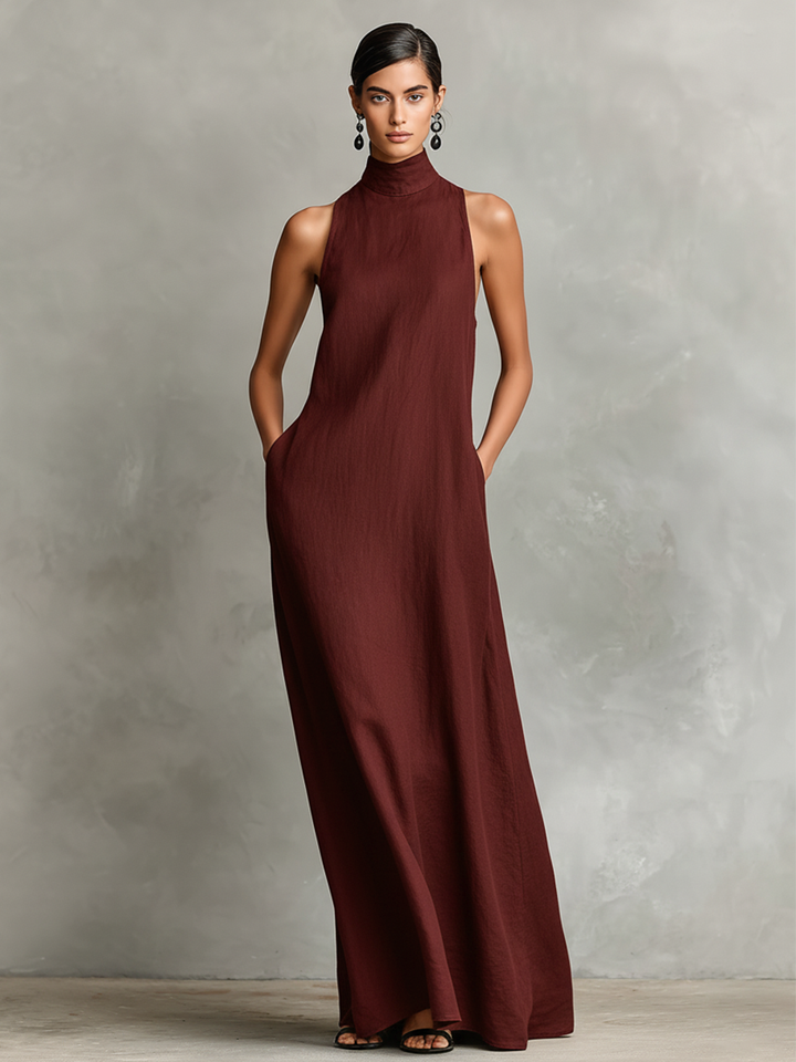 Imeria - Rochie Lungă Cu Decolteu Tip Halter