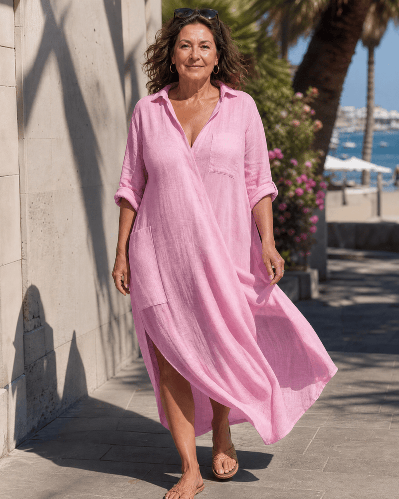 Tamanda - Rochie Midi Elegantă Cu Guler