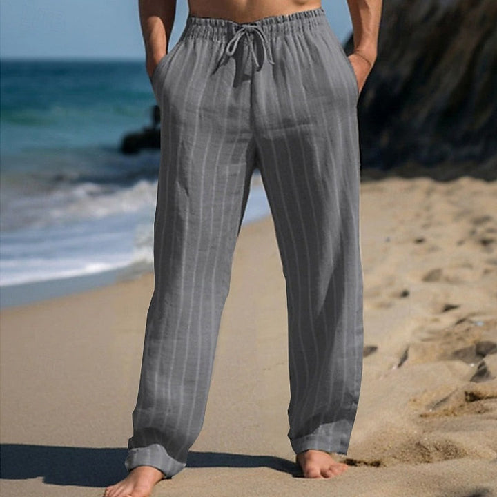 Boyan - Pantaloni Cu Talie Elastică Si Dungi, Respirabili