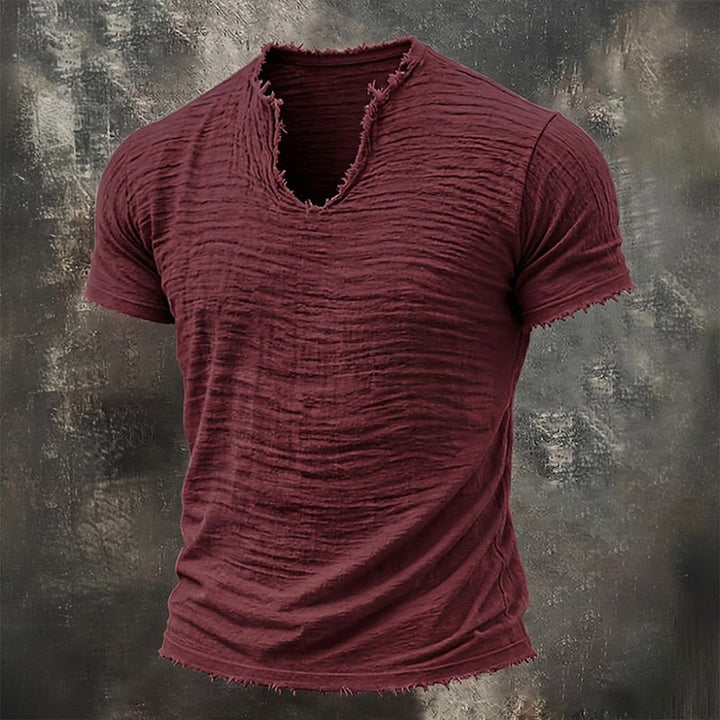 Pavel - Tricou Vintage Cu Decolteu În V
