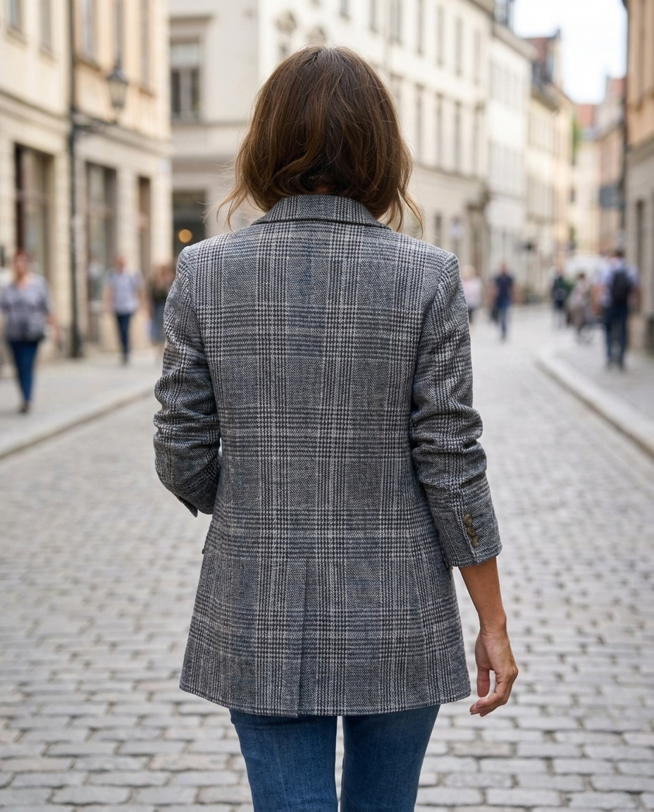 Basia - Blazer Elegant De Iarnă în Carouri