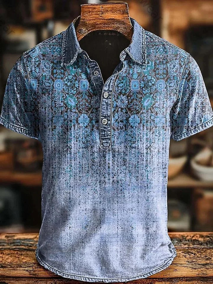 Vishal - Tricou Polo Retro Cu Efect De Degrade