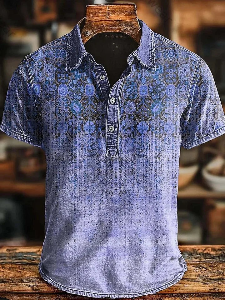 Vishal - Tricou Polo Retro Cu Efect De Degrade