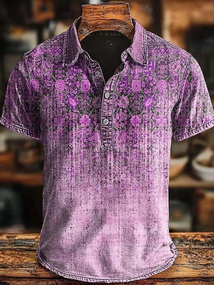 Vishal - Tricou Polo Retro Cu Efect De Degrade
