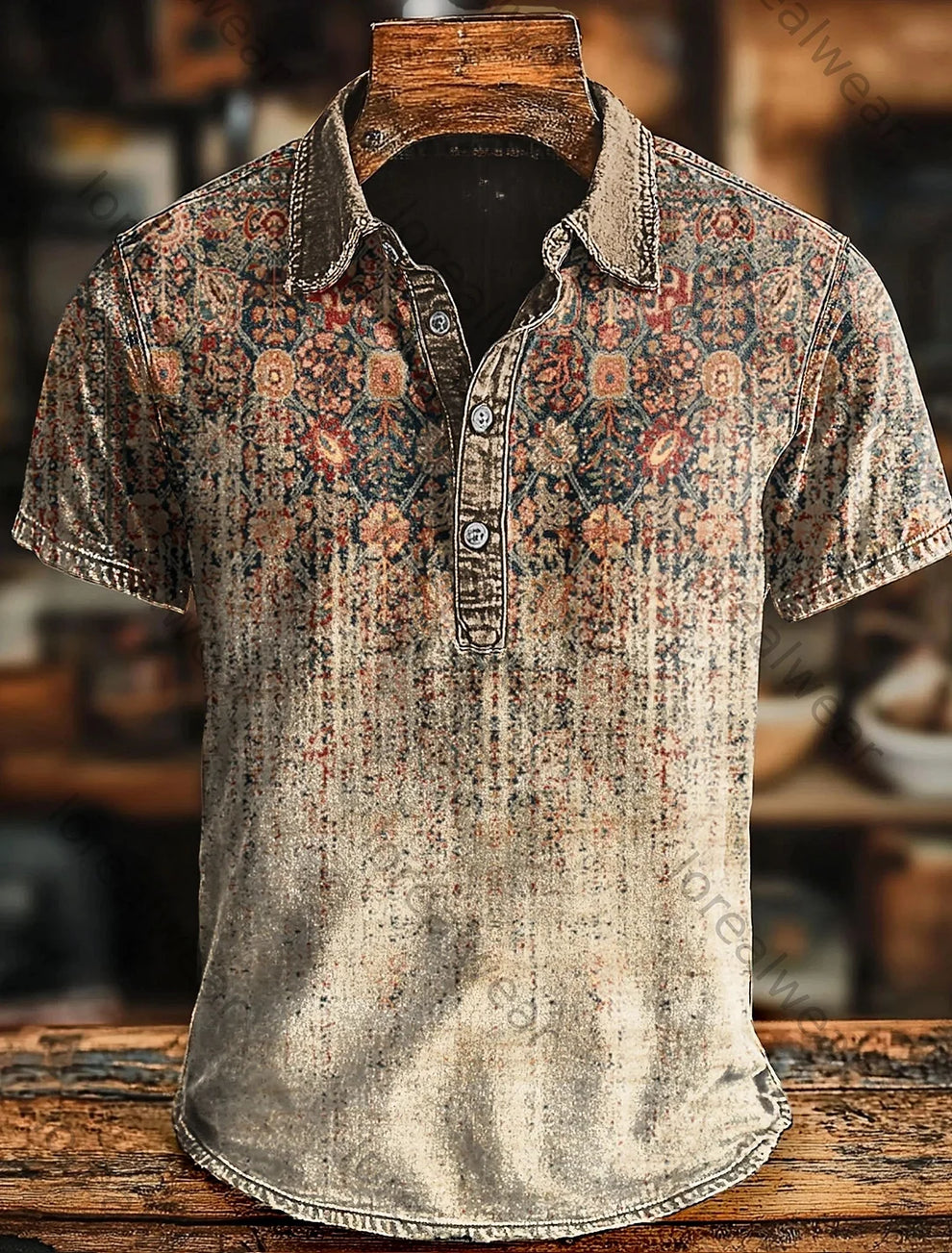 Vishal - Tricou Polo Retro Cu Efect De Degrade