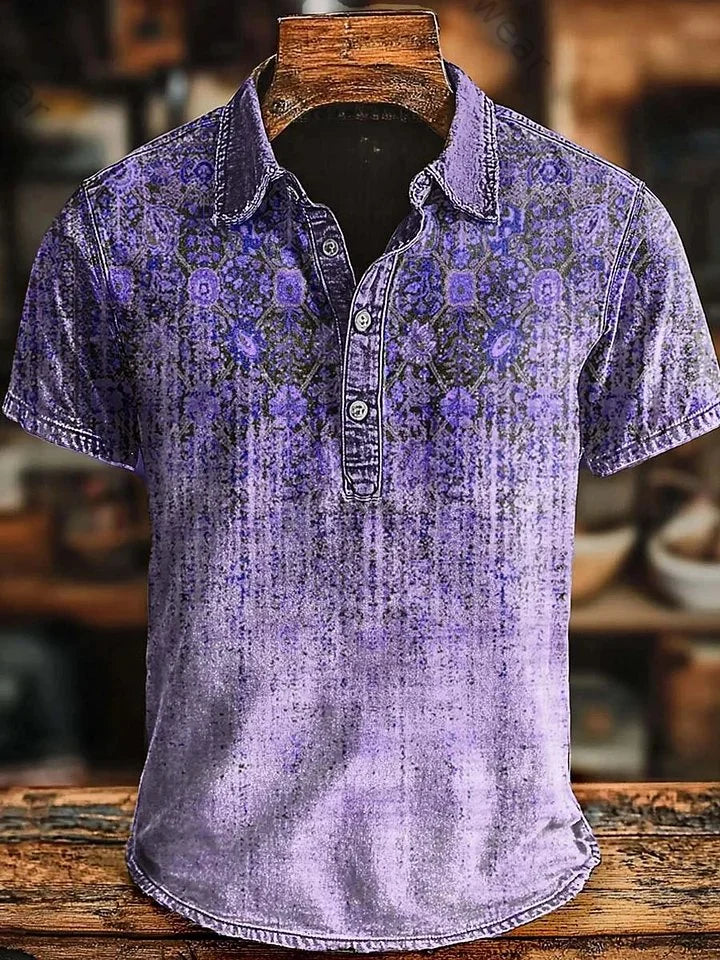 Vishal - Tricou Polo Retro Cu Efect De Degrade