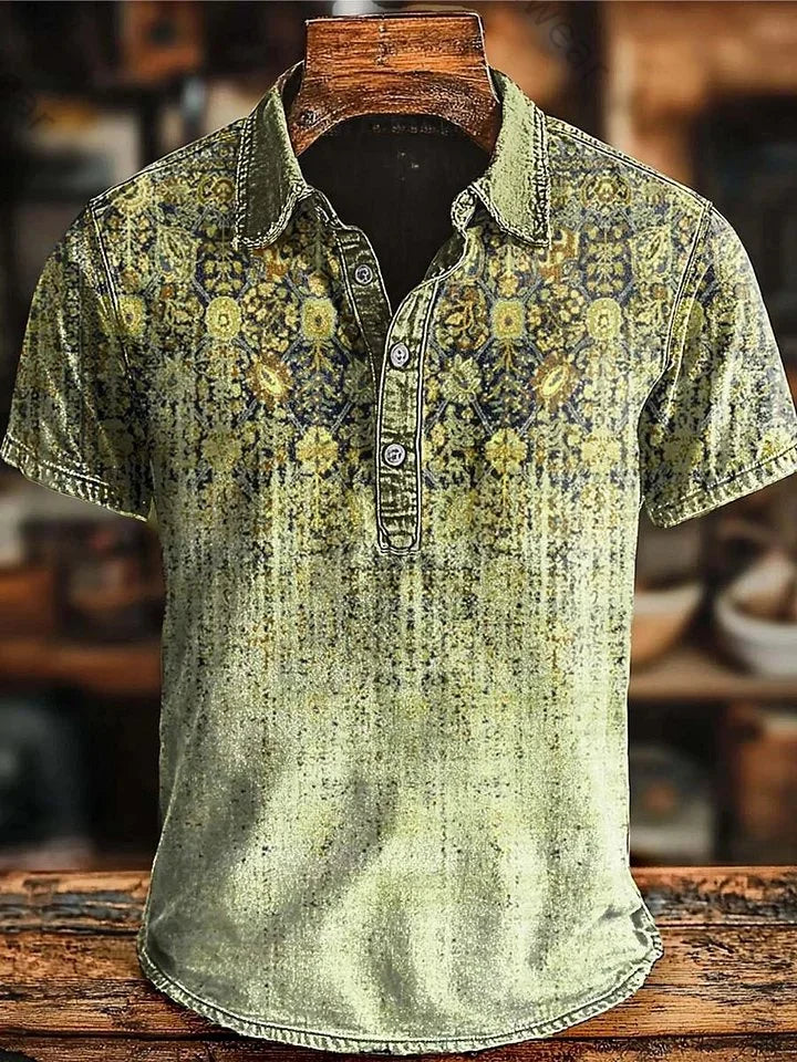 Vishal - Tricou Polo Retro Cu Efect De Degrade