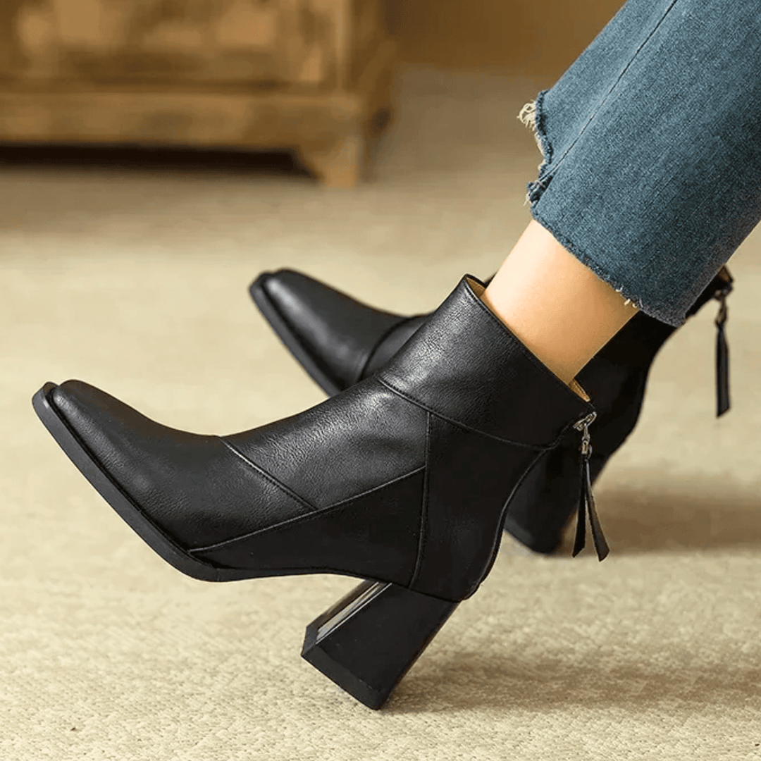 Einav - Cizme Retro Cu Toc Gros în Stil Britanic