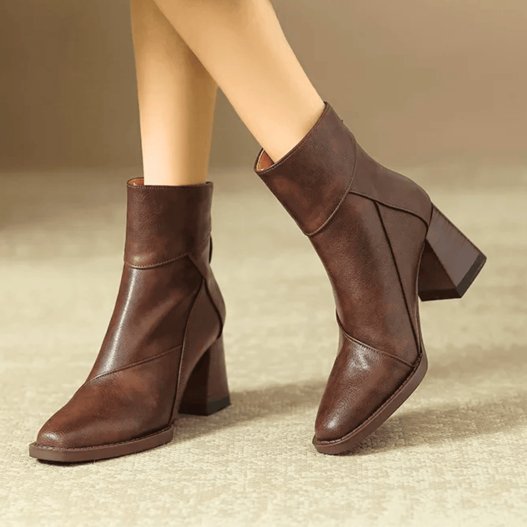 Einav - Cizme Retro Cu Toc Gros în Stil Britanic