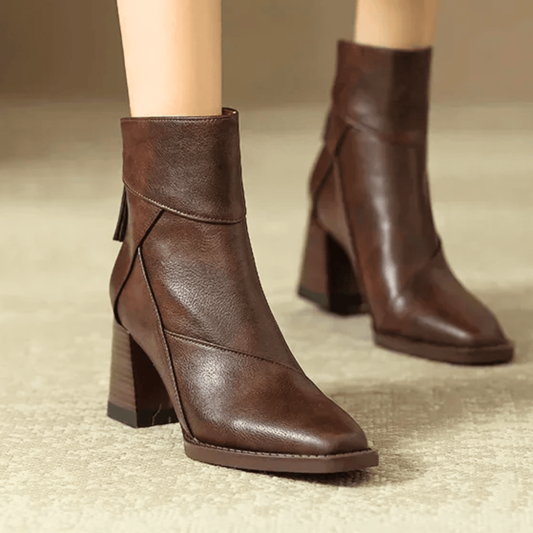 Einav - Cizme Retro Cu Toc Gros în Stil Britanic