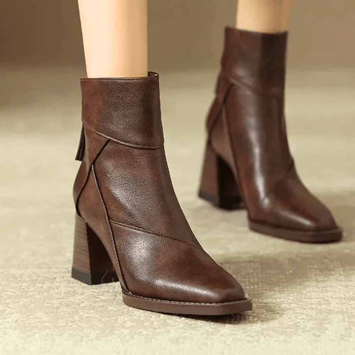 Einav - Cizme Retro Cu Toc Gros în Stil Britanic