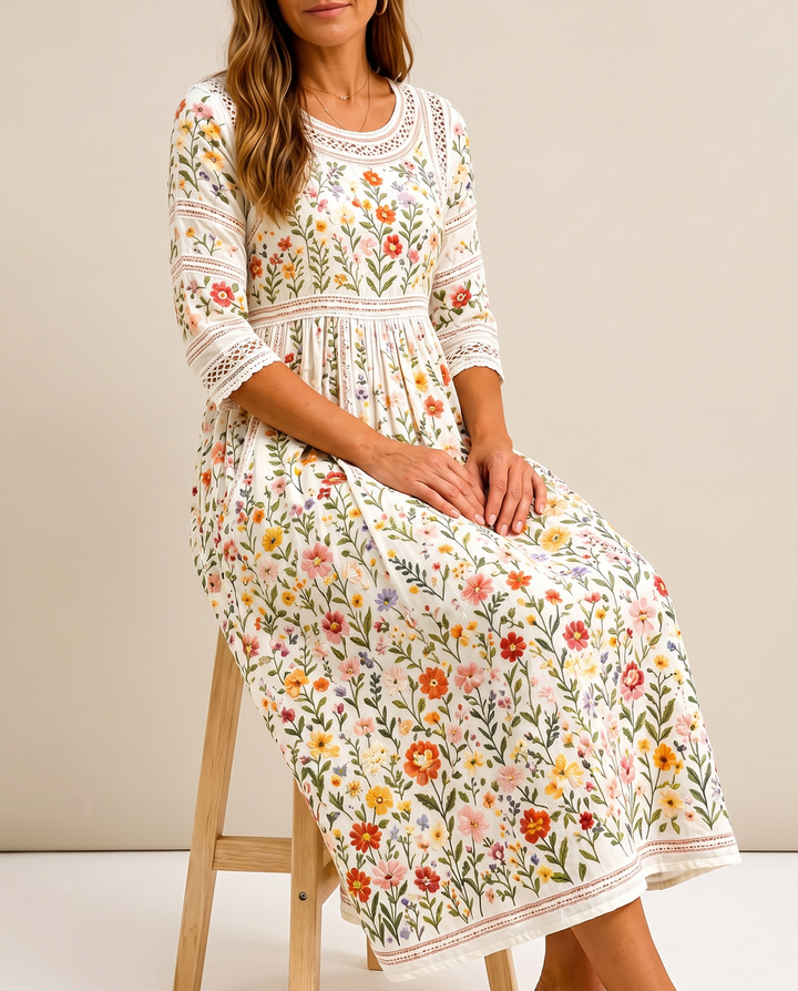Lejina - Rochie midi „Talismanul „Pajiștea cu flori””