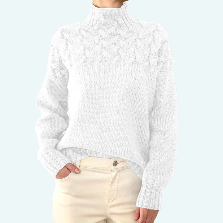Farrah - Pulover Elegant Cu Guler înalt Tricotat
