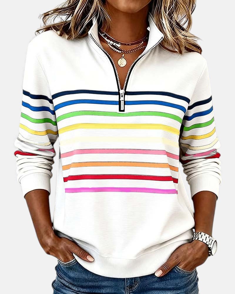 Mourinda - Striped Quarter Length Sweatshirt