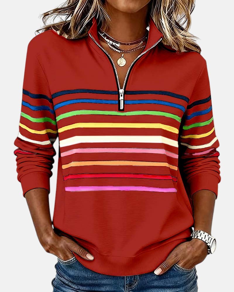Mourinda - Striped Quarter Length Sweatshirt