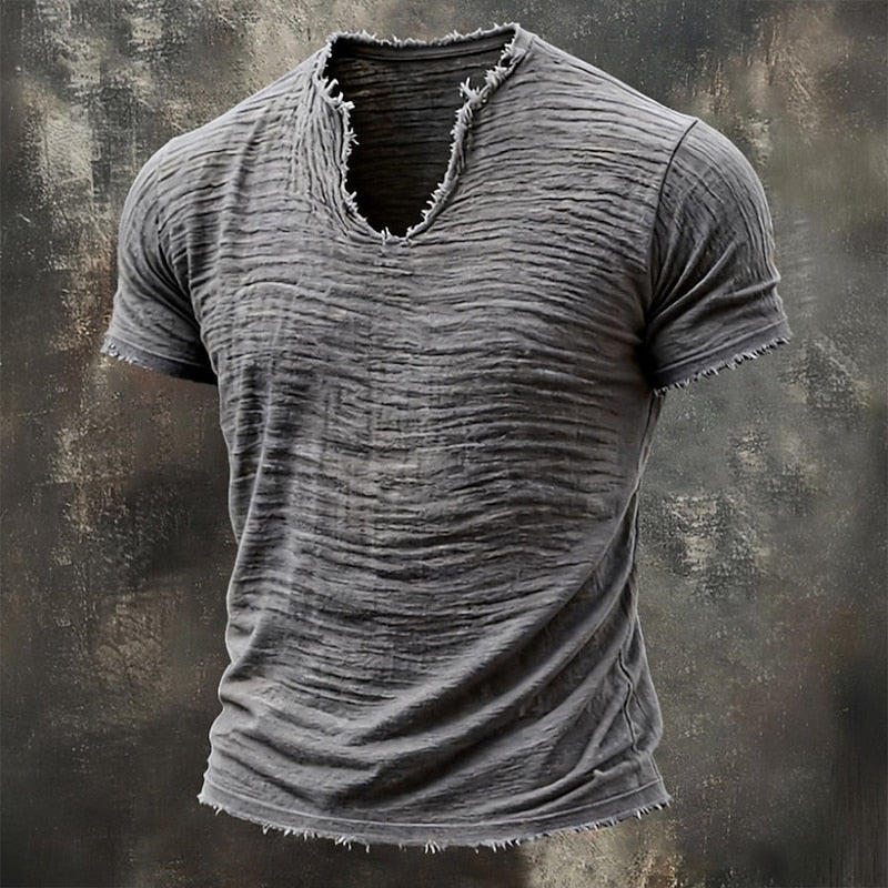 Pavel - Tricou Vintage Cu Decolteu În V